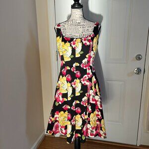 New Directions Floral Cotton Flare Dress, Size 6